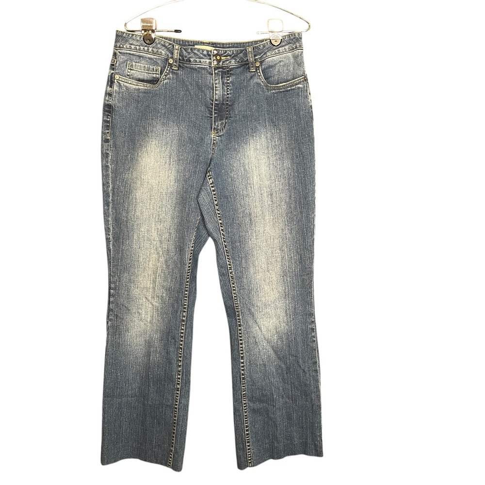 Coldwater Creek Womens 12 Blue Denim Jeans Bootcut Stretch Casual Hemmed 32x28‎